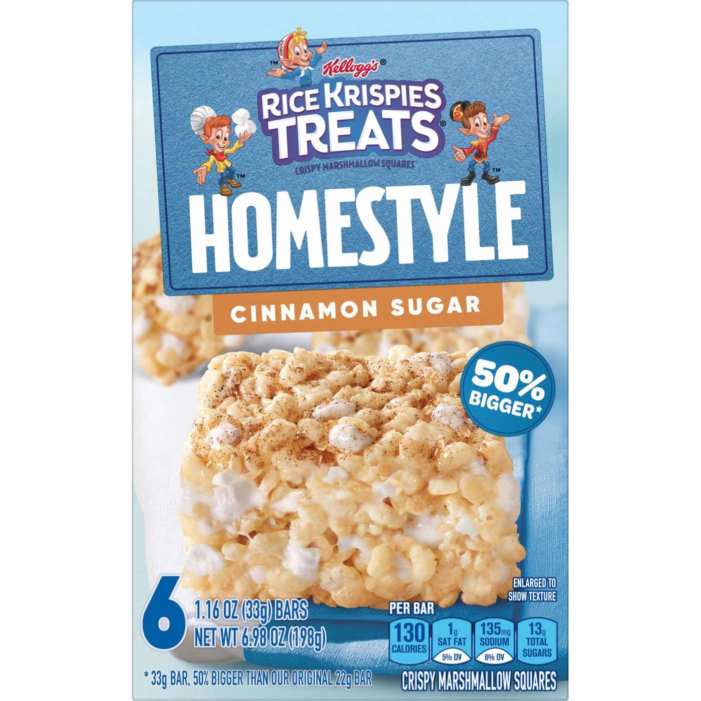 Rice Krispies Treats Homestyle Cinnamon Sugar Marshmallow Snack Bars, 6.98 oz; image 1 of 5