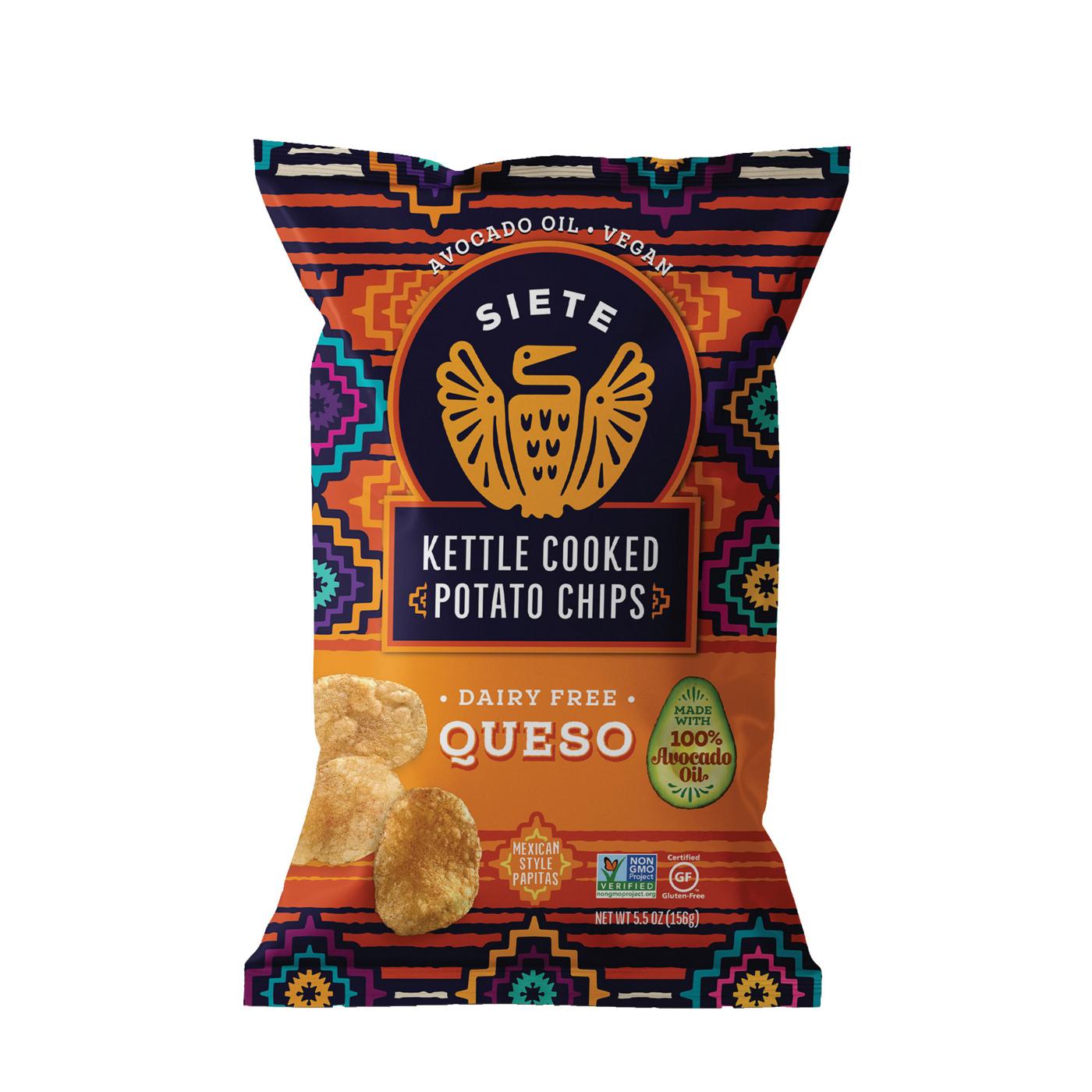Siete Dairy Free Queso Kettle Cooked Potato Chips; image 1 of 2