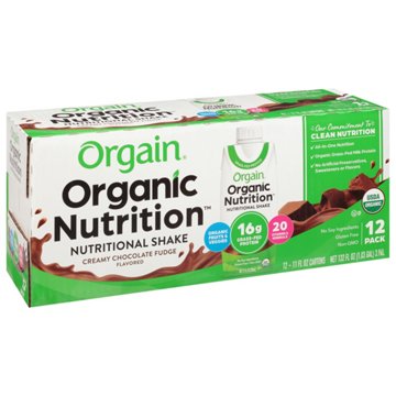 Orgain Organic 16g Protein Nutritional Shakes 12 pk Cartons - Creamy Chocolate Fudge, 11 oz