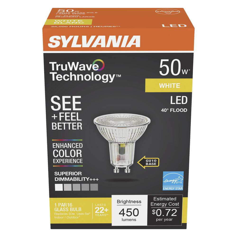 Sylvania TruWave PAR16 50-Watt White LED Flood Bulb - Shop Bulbs H-E-B