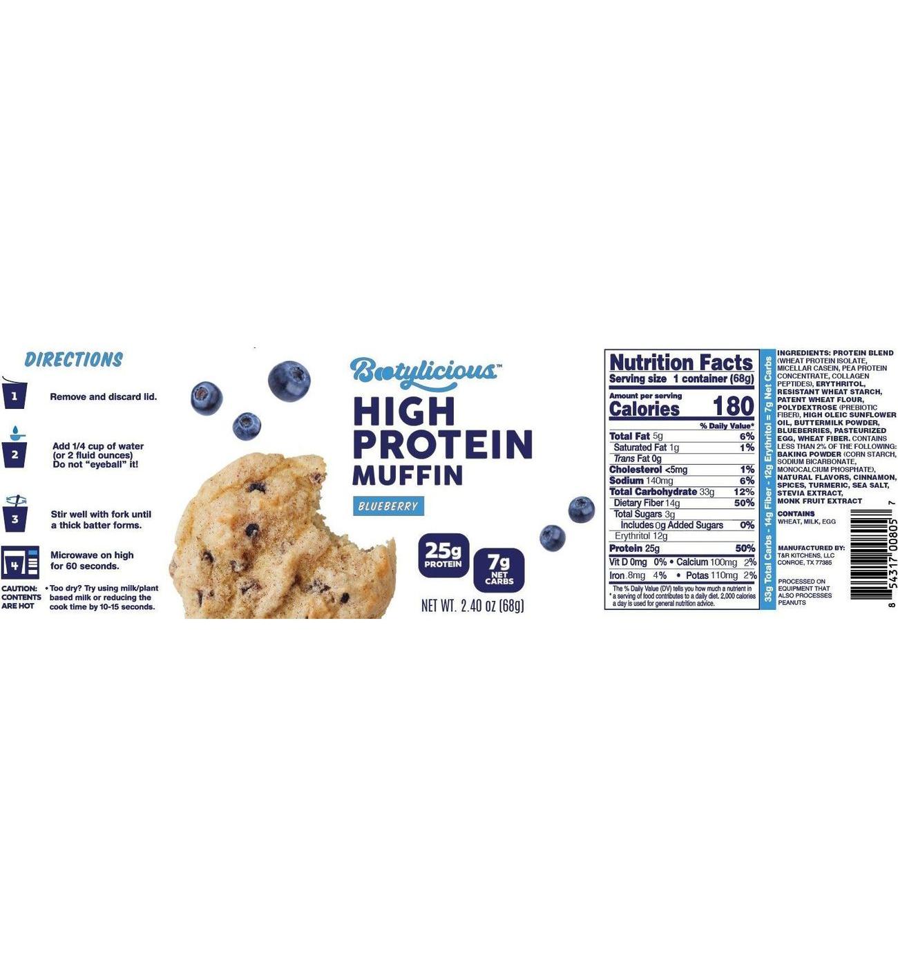 Bootylicious 25g Protein Muffin Cup - Blueberry; image 2 of 2