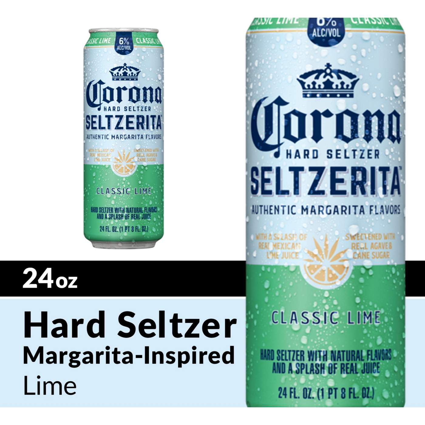 Corona Hard Seltzer Seltzerita Classic Lime Gluten Free 24 oz Can; image 6 of 7