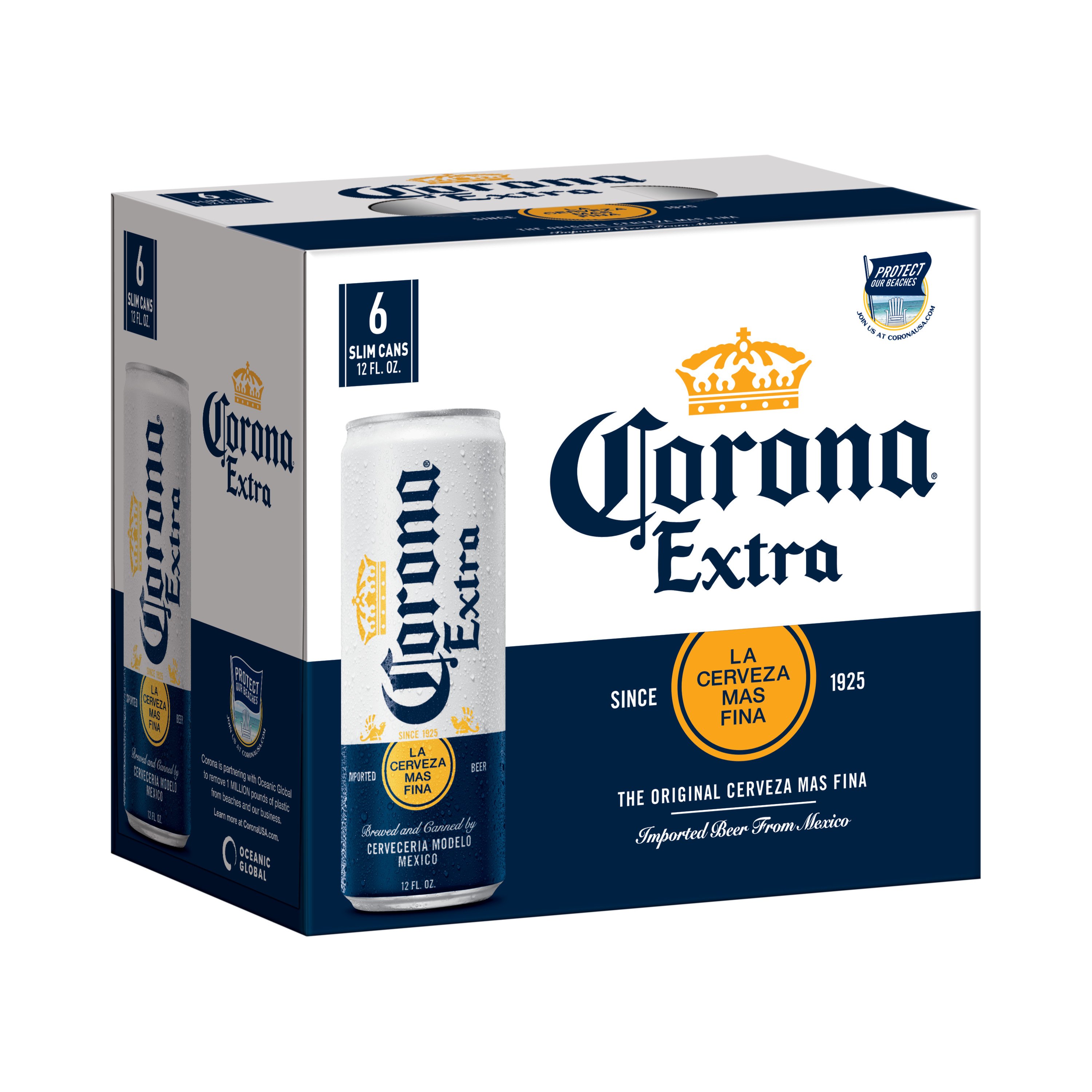 Corona Extra Mexican Lager Import Beer 12 Oz Cans, 6 Pk - Shop Beer At ...