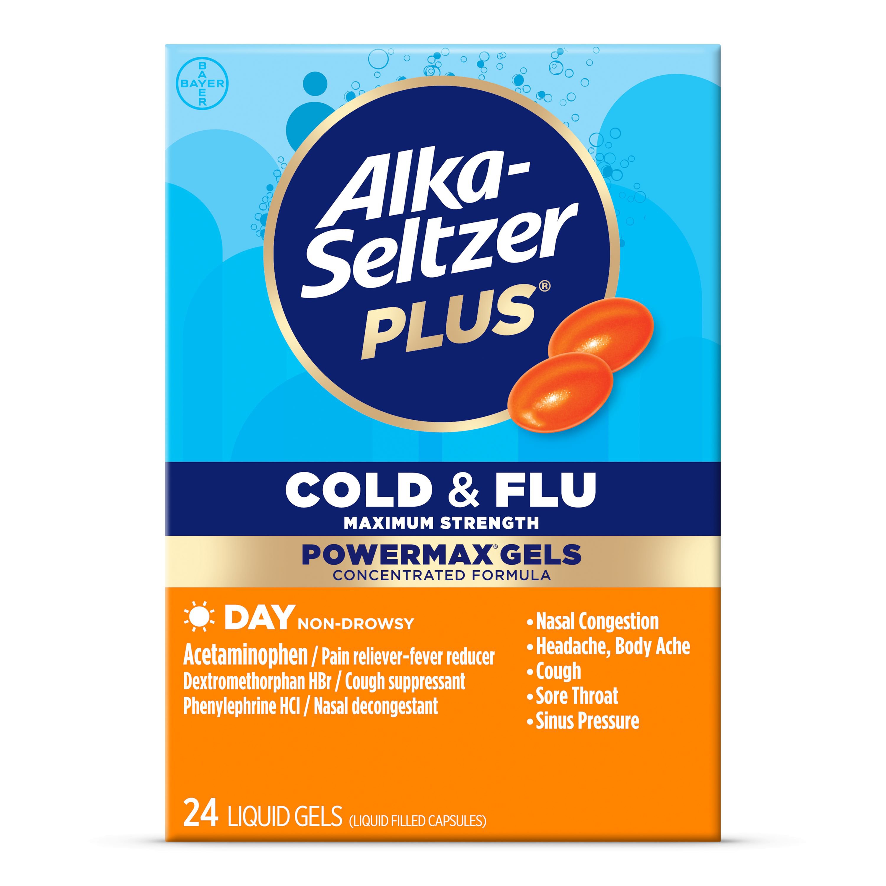 AlkaSeltzer Plus Maximum Strength Cold & Flu PowerMax Gels Shop