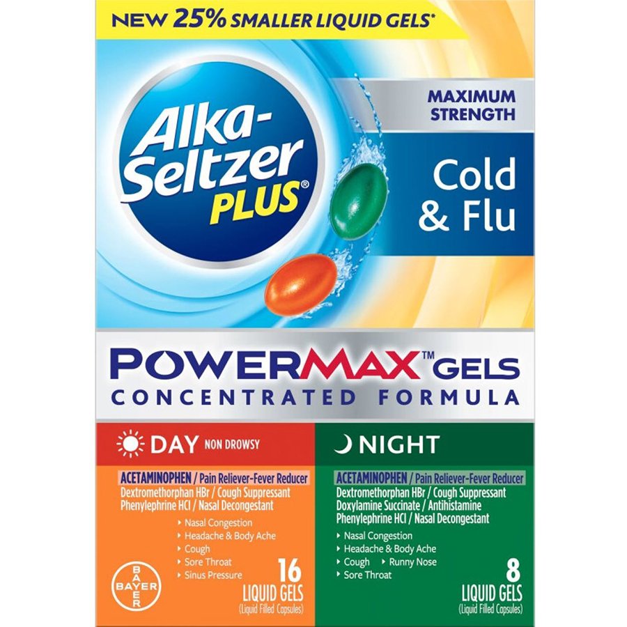 AlkaSeltzer Plus Maximum Strength Cold & Flu Day + Night PowerMax Gels