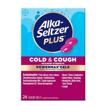 Alka-Seltzer Plus Cold & Cough Pain Relief PowerMax Gels, 24 ct