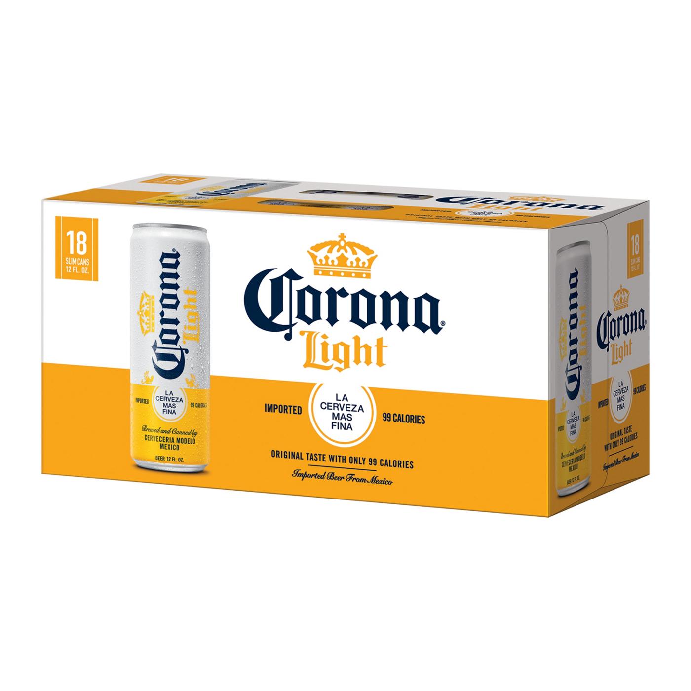 Corona Light Mexican Lager Import Light Beer 12 oz Cans, 18 pk; image 2 of 9