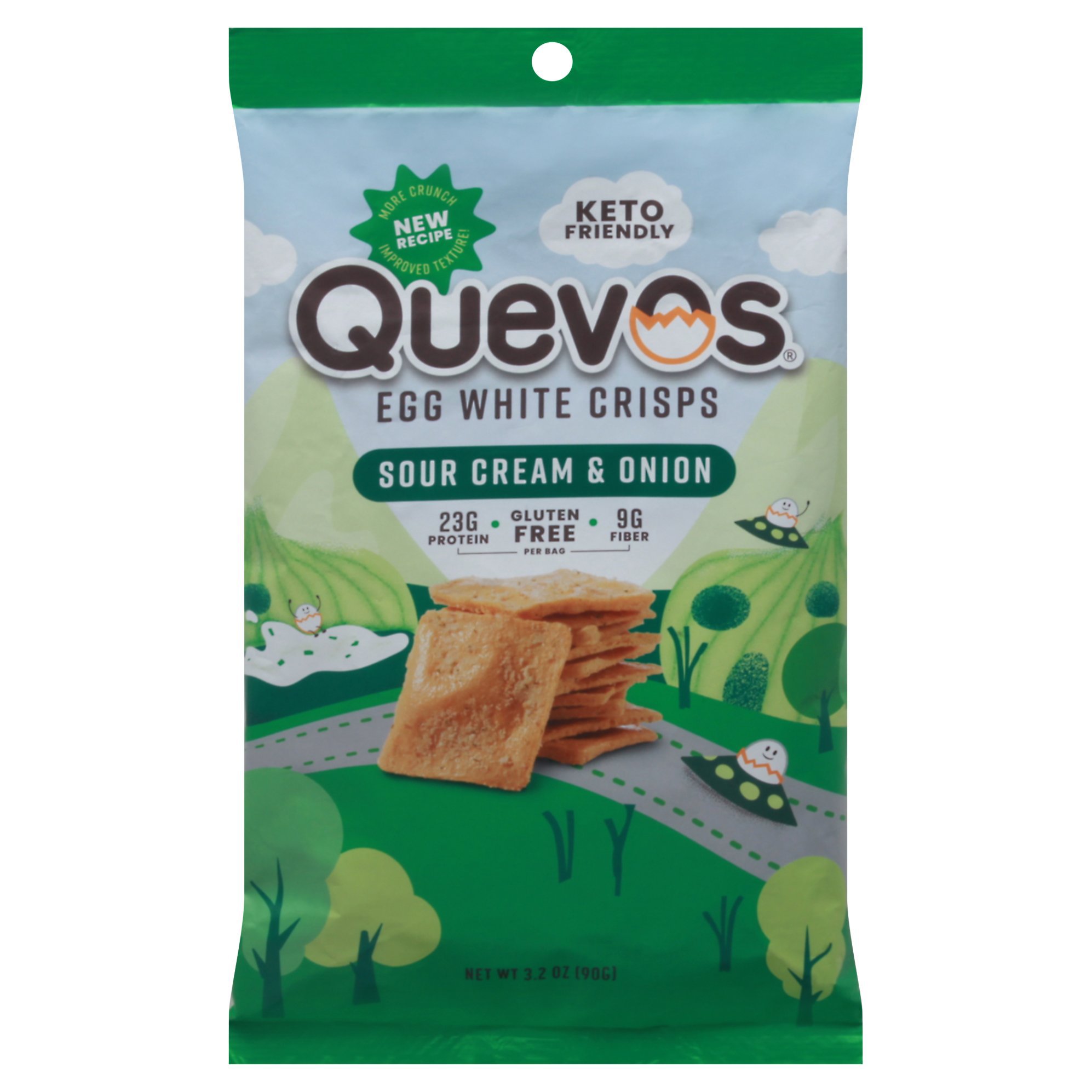 Quevos Sour Cream and Onion Egg White Crisps Shop Chips at HEB