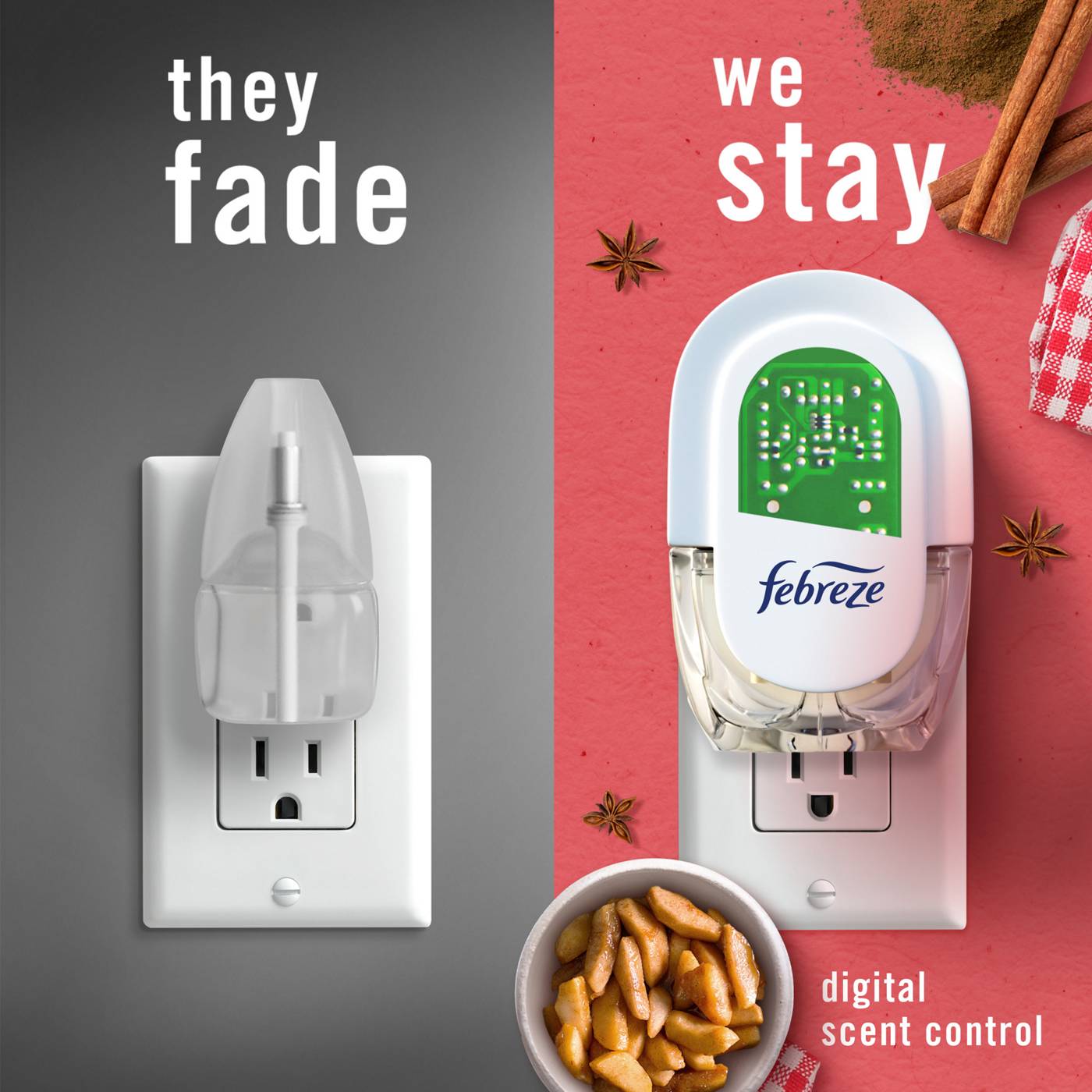 Febreze Fade Defy PLUG Air Freshener & Odor Fighter Starter Kit - Baked Cinnamon Apples Scent; image 2 of 10