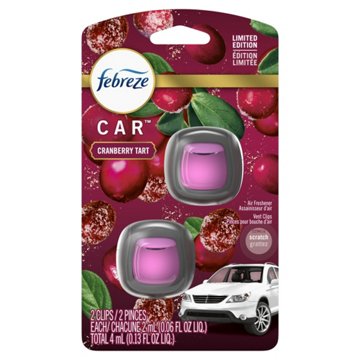 Febreze Car Cranberry Tart Odor-Eliminating Vent Clips