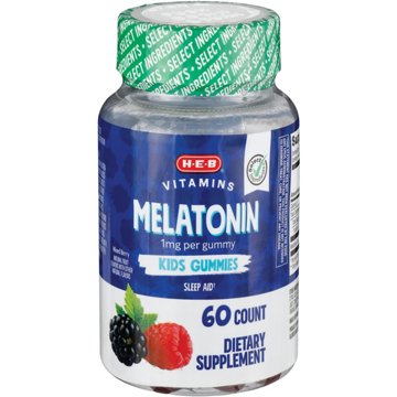 H-E-B Vitamins Kids Melatonin 1 mg Gummies - Mixed Berry, 60 ct