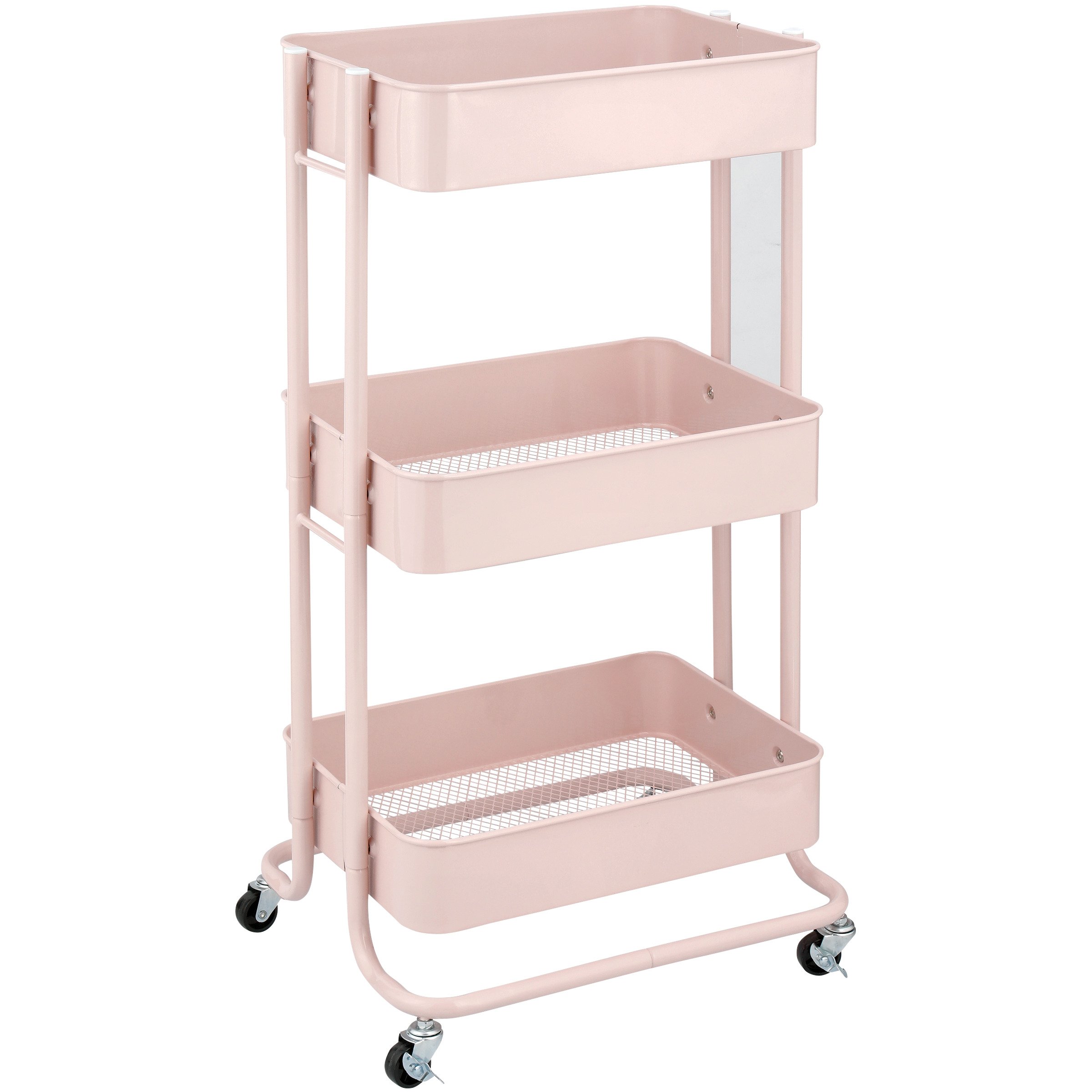 Destination Holiday 3Tier Metal Rolling Storage Cart Pink Shop