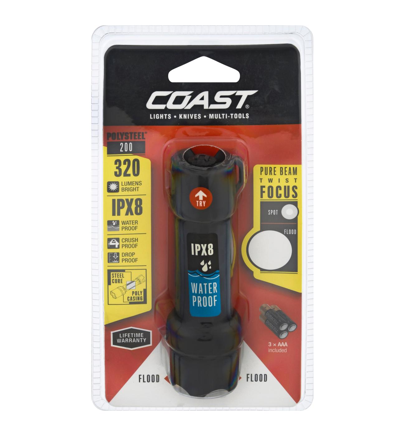 Coast Polysteel 200 Flashlight; image 4 of 4
