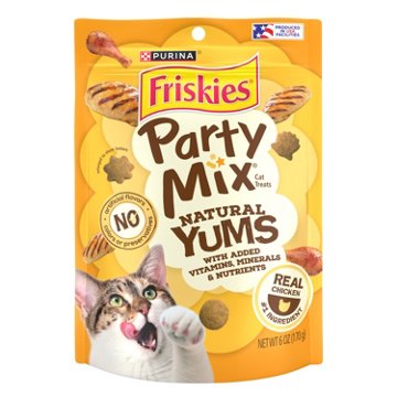 Friskies Purina Natural Cat Treats Party Mix Natural Yums - Real Chicken, 6 oz