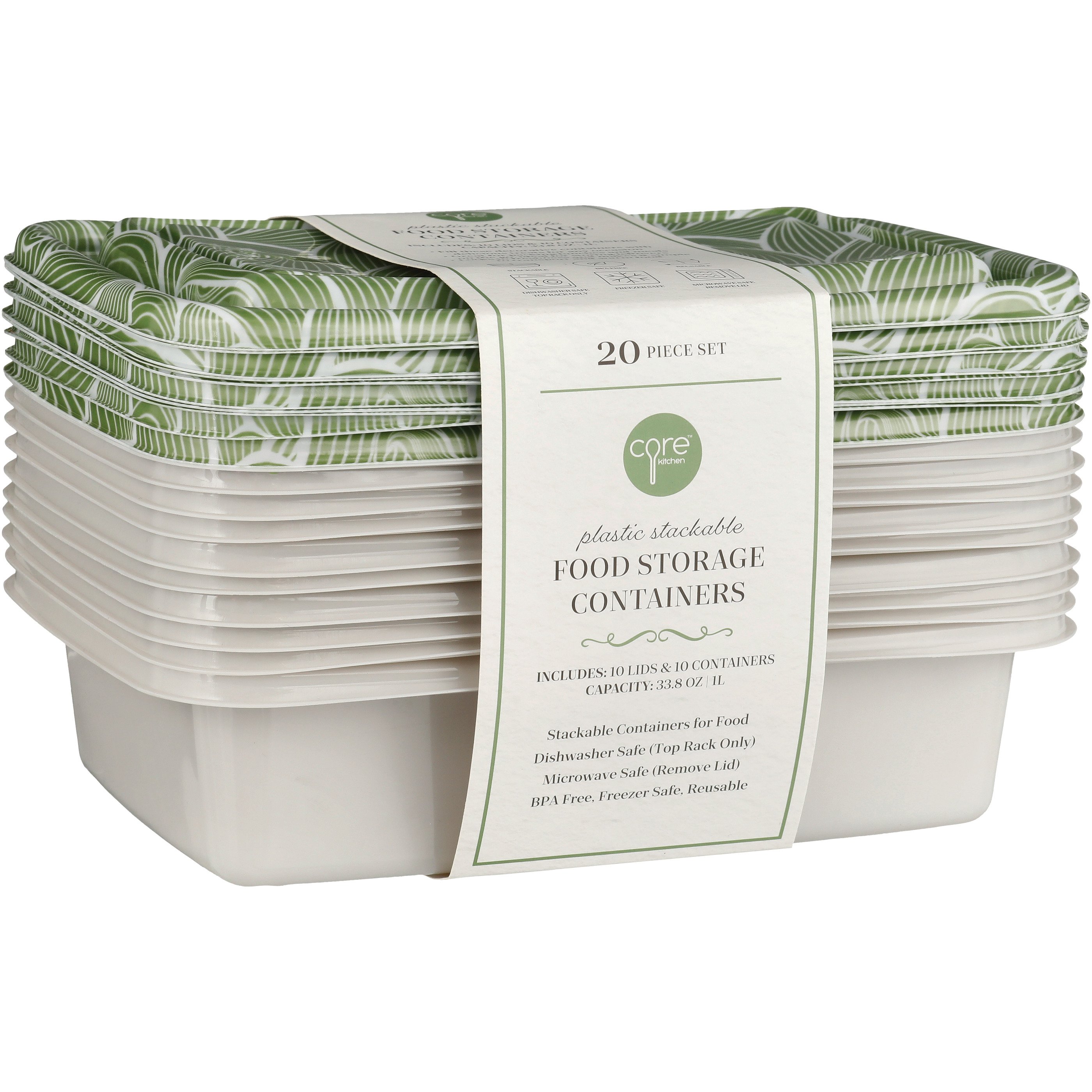 Core Kitchen Stackable Food Storage Containers with Lids - Green Spring, 10  pk - Shop Food Storage at H-E-B