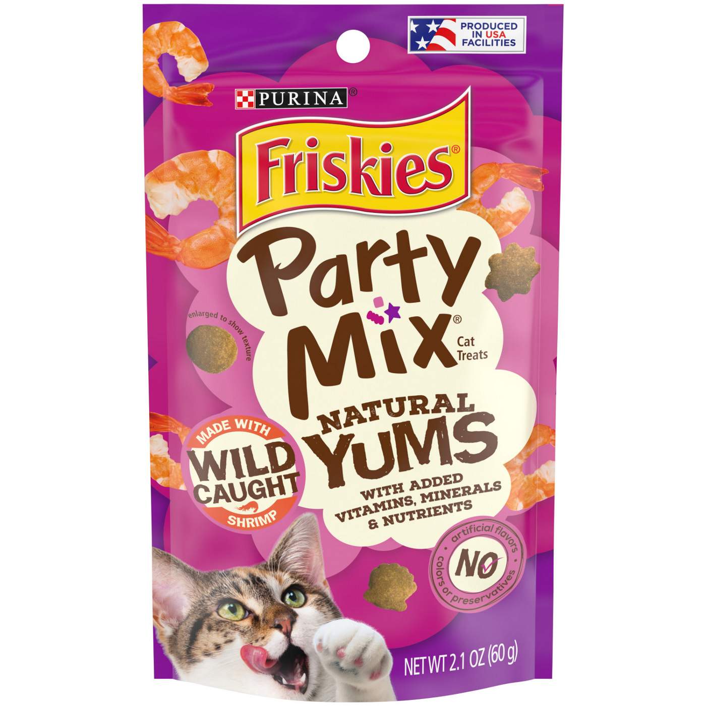 Friskies Purina Friskies Party Mix Cat Treats, Natural Yums With Wild Shrimp; image 1 of 7