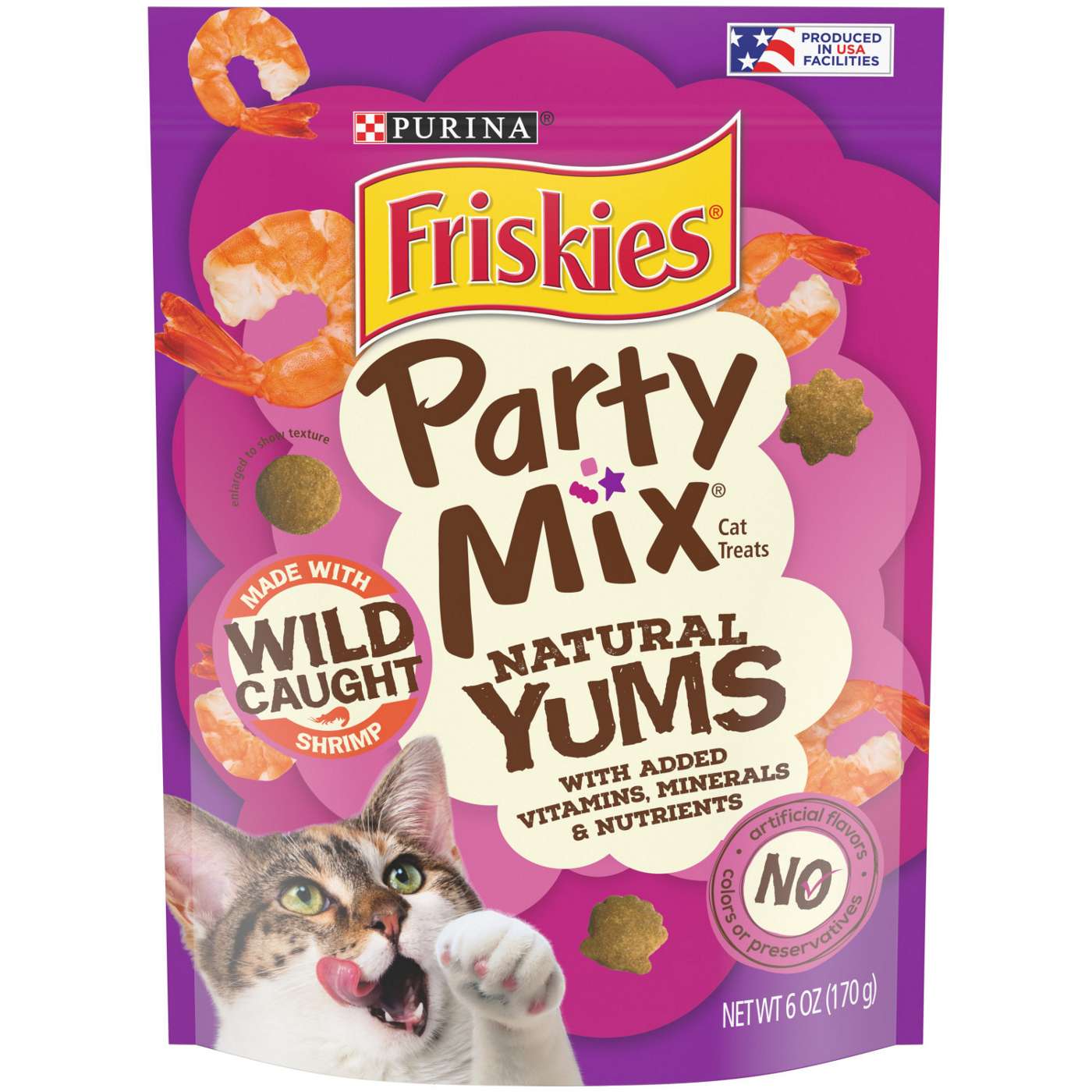 Friskies Purina Friskies Party Mix Cat Treats, Natural Yums With Wild Shrimp; image 1 of 2