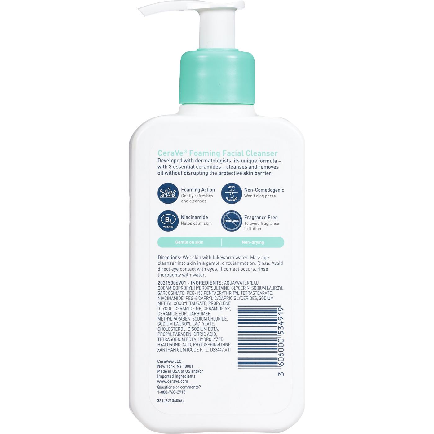 CeraVe Foaming Facial Cleanser; image 3 of 3
