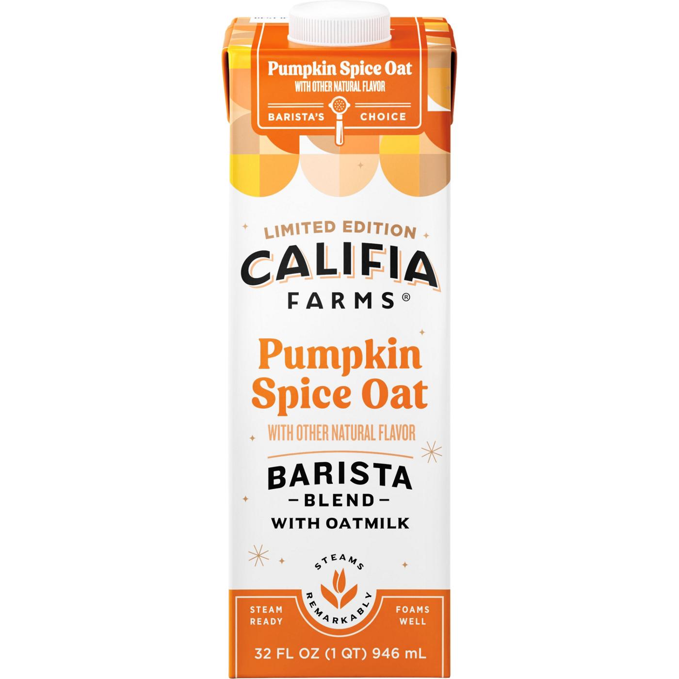 Califia Farms Pumpkin Spice Oat Milk Barista Blend Liquid Coffee Creamer; image 1 of 2