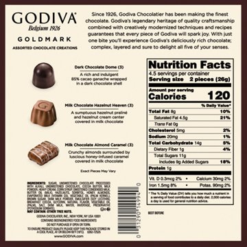 Godiva Goldmark Assorted Chocolate Creations Christmas Gift Box, 9 pc