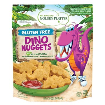 Golden Platter Gluten Free Frozen Dino Chicken Nuggets, 18 oz