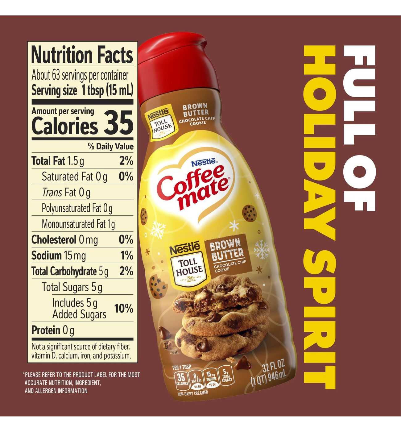 Nestle Coffee Mate Liquid Coffee Creamer Brown Butter Chocolate Chip