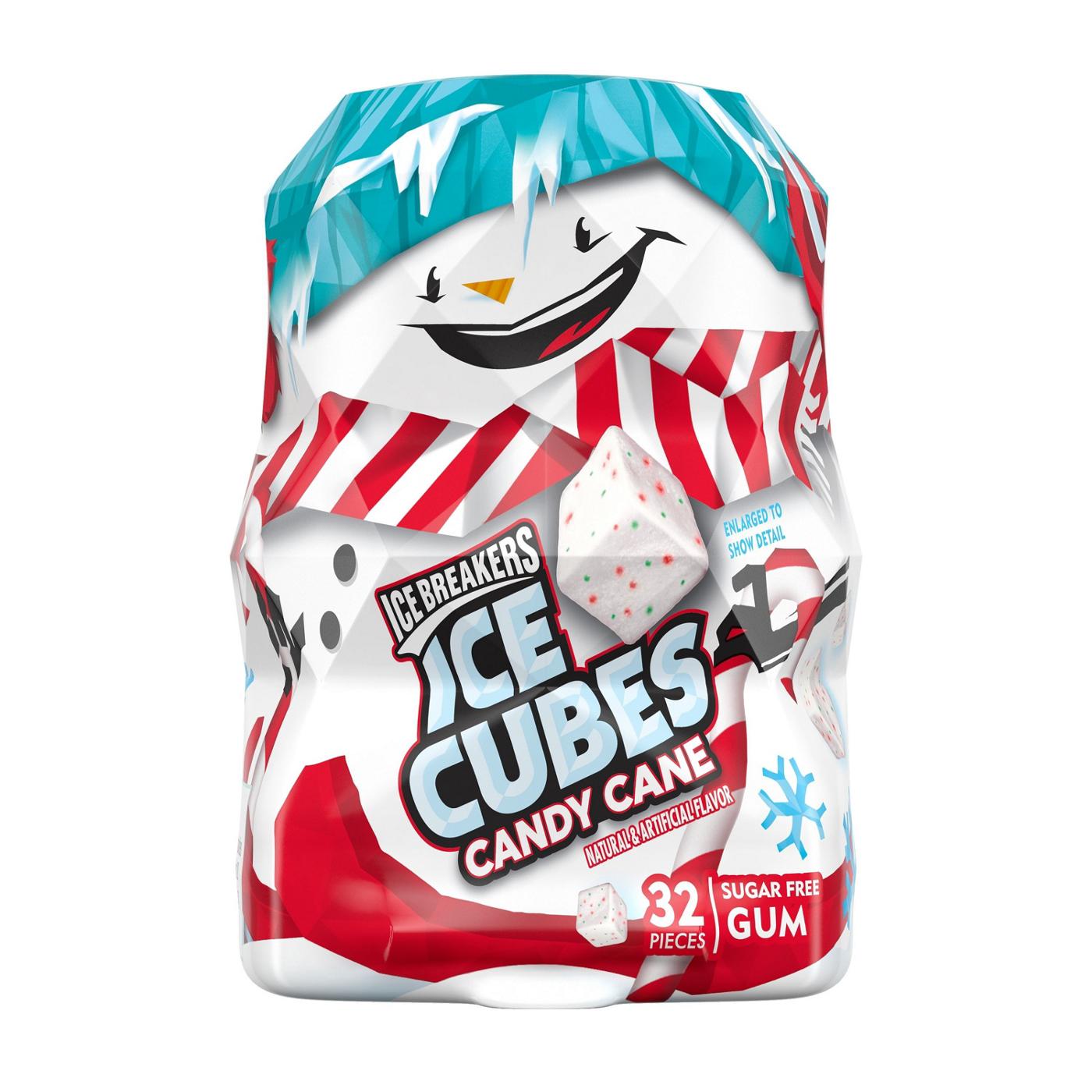 Ice Breakers Ice Cubes Snowman Candy Cane Sugar Free Gum Holiday Bottle; image 1 of 7