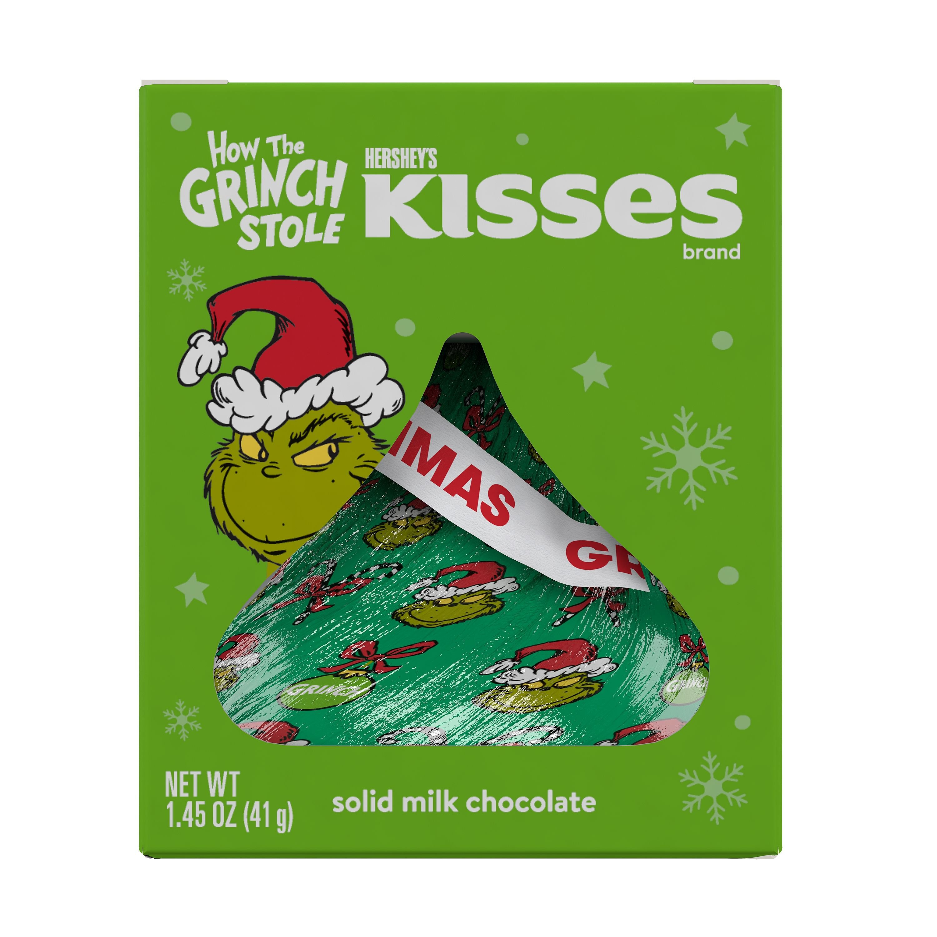 Hershey's Kisses Grinch Solid Milk Chocolate Christmas Candy Shop