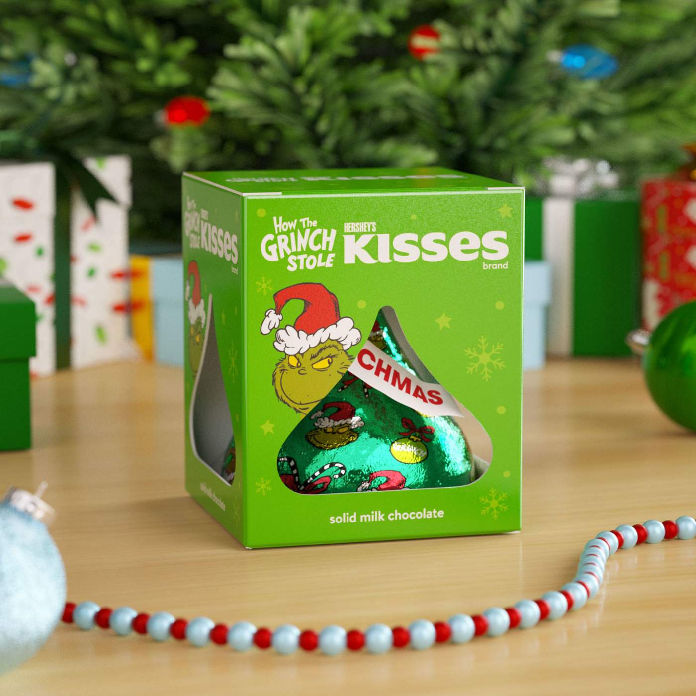 Hershey's Kisses Grinch Solid Milk Chocolate Christmas Candy; image 7 of 8