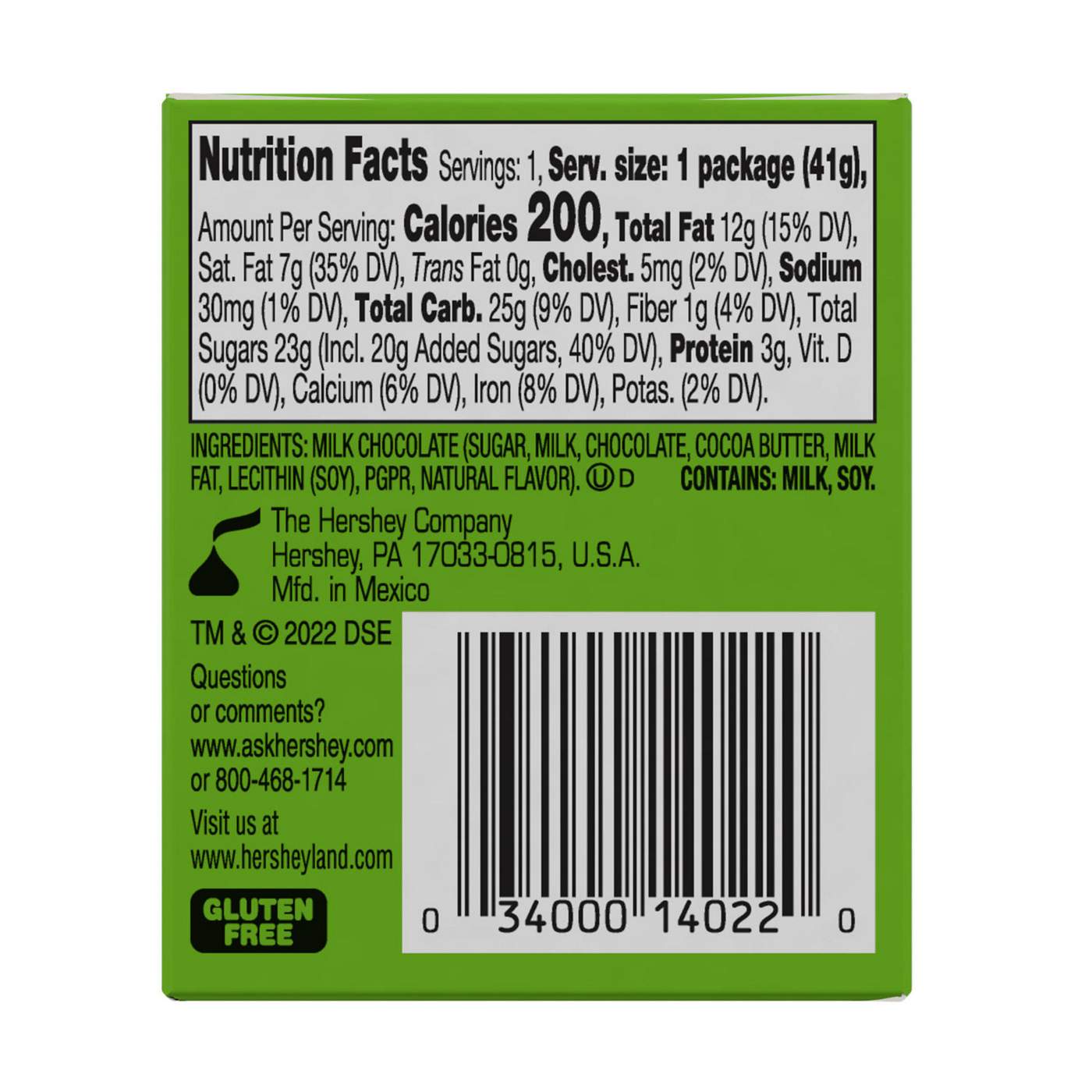 Hershey's Kisses Grinch Solid Milk Chocolate Christmas Candy; image 8 of 8