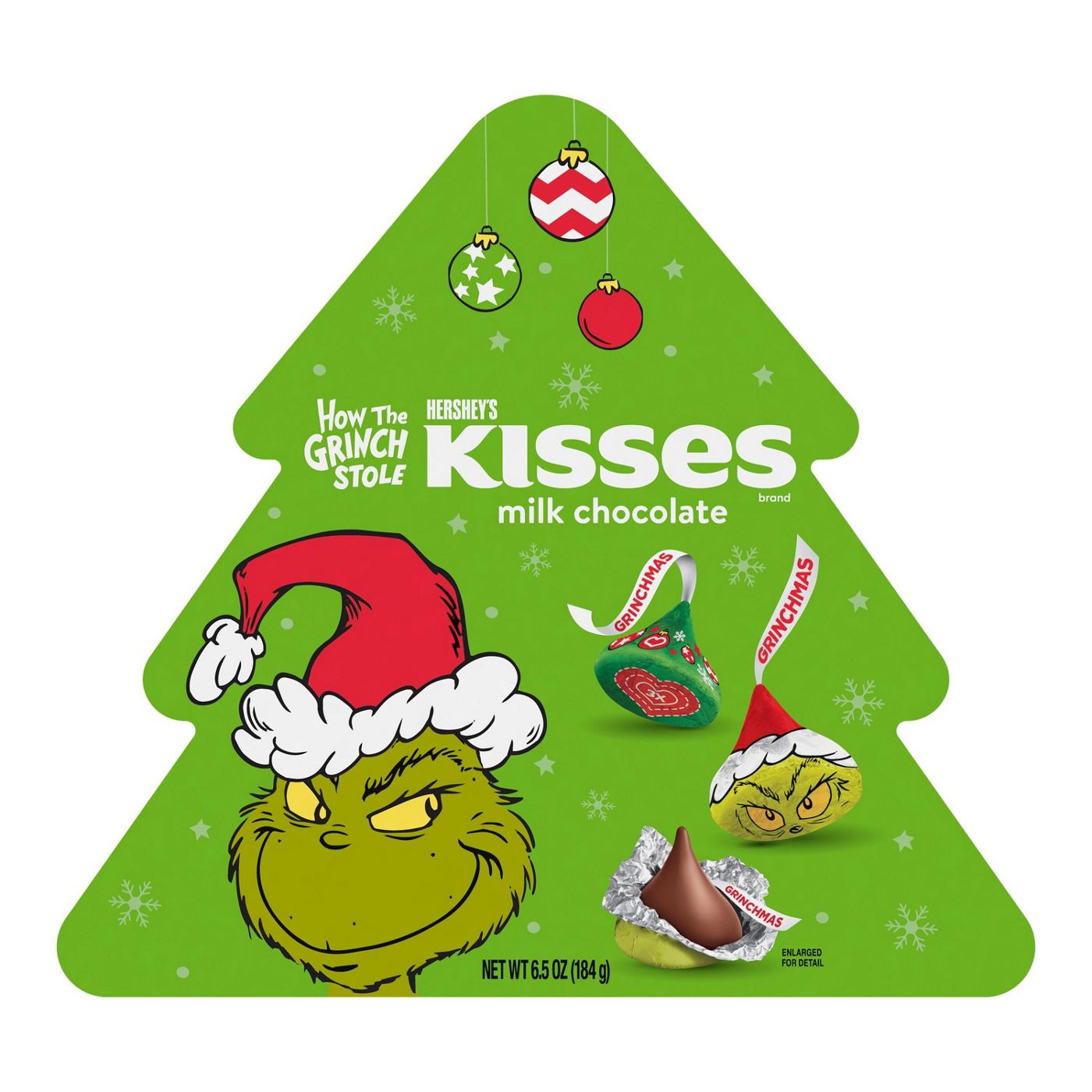 Hershey's Kisses Grinch Milk Chocolate Christmas Tree Candy Gift Box; image 1 of 7