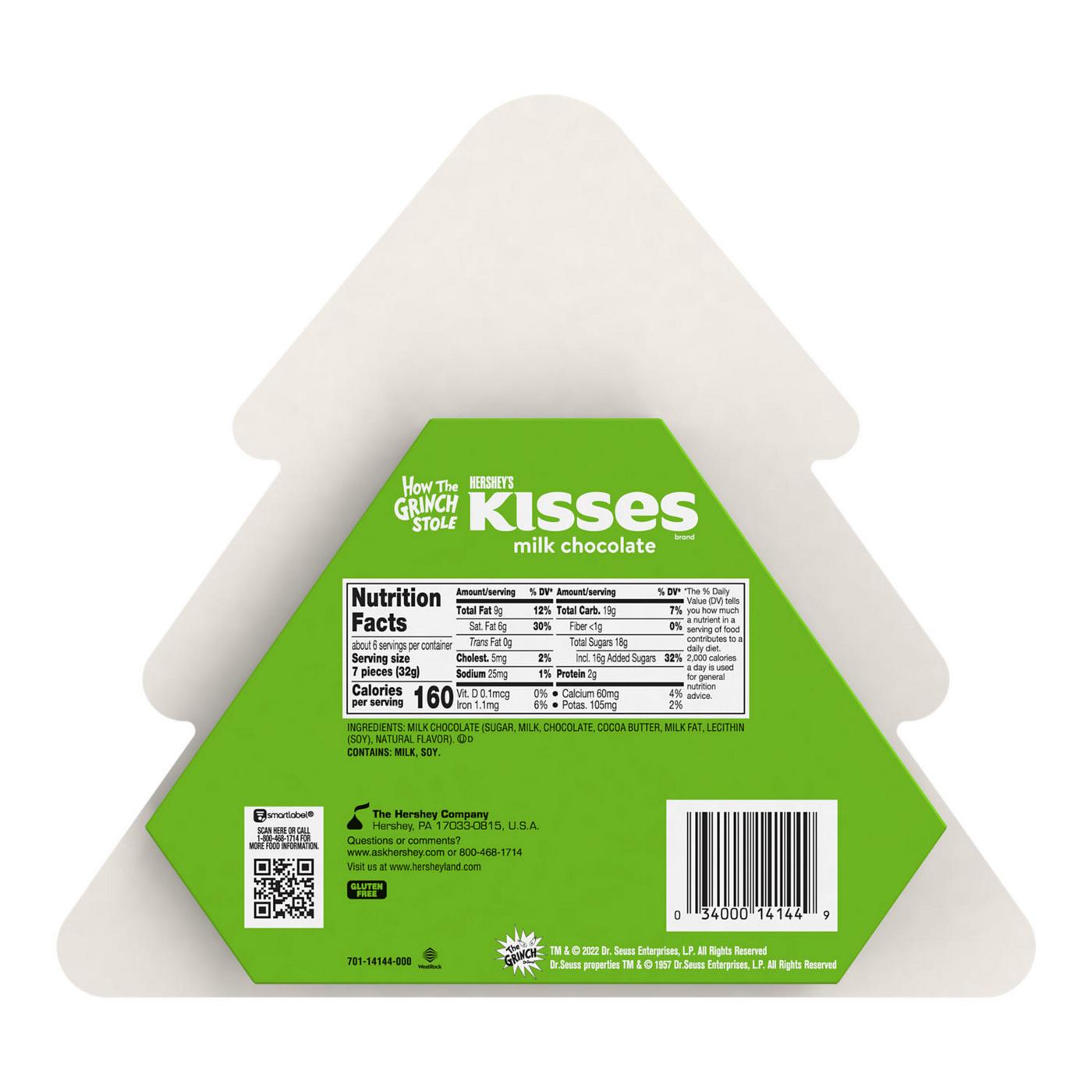 Hershey's Kisses Grinch Milk Chocolate Christmas Tree Candy Gift Box; image 2 of 7