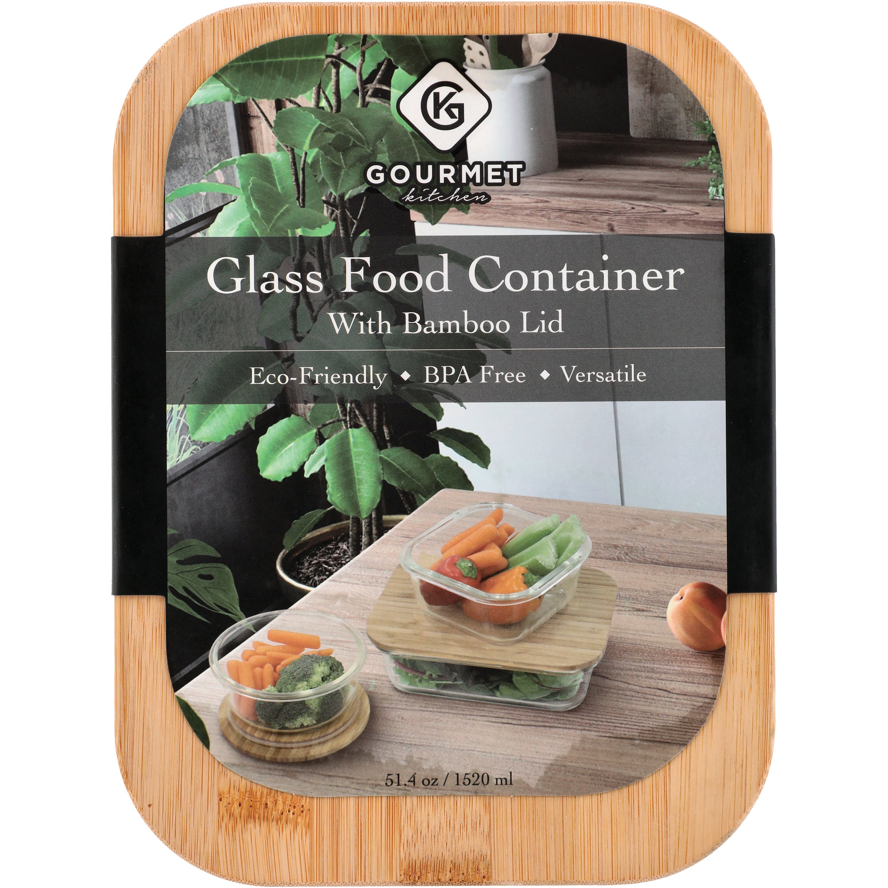 Gourmet Kitchen Rectangle Glass Food Storage with Bamboo Lid - Shop Food  Storage at H-E-B