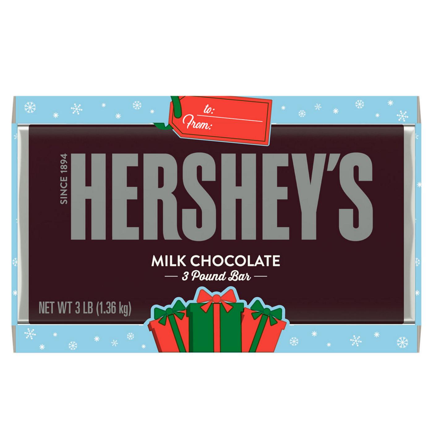 Hershey's Three Pound Milk Chocolate Christmas Candy Bar; image 1 of 8