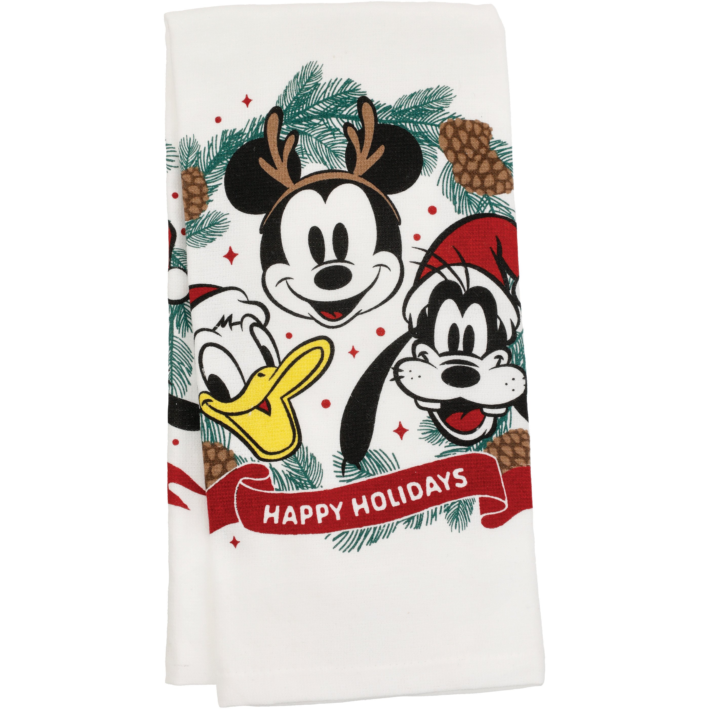 Best Brands Disney Mickey Mouse Group Happy Holidays Kitchen Towel Shop Kitchen Linens at HEB