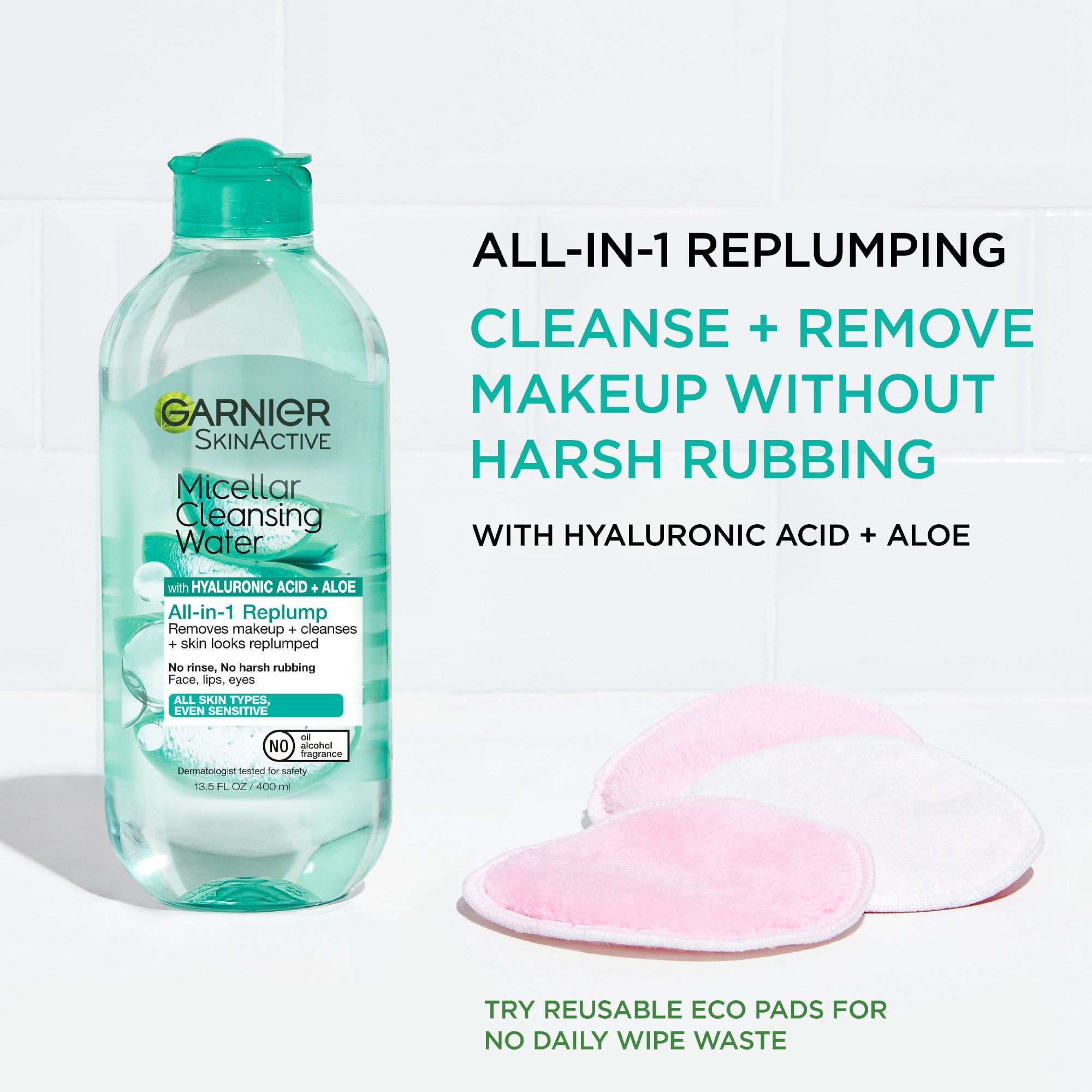 Garnier SkinActive Micellar Cleansing Water All-in-1 Replump - Shop Facial  cleansers & scrubs at H-E-B