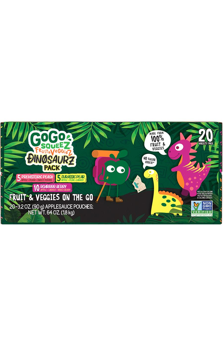 GoGo squeeZ Fruit & VeggieZ Dino Pear Peach Carrot Applesauce