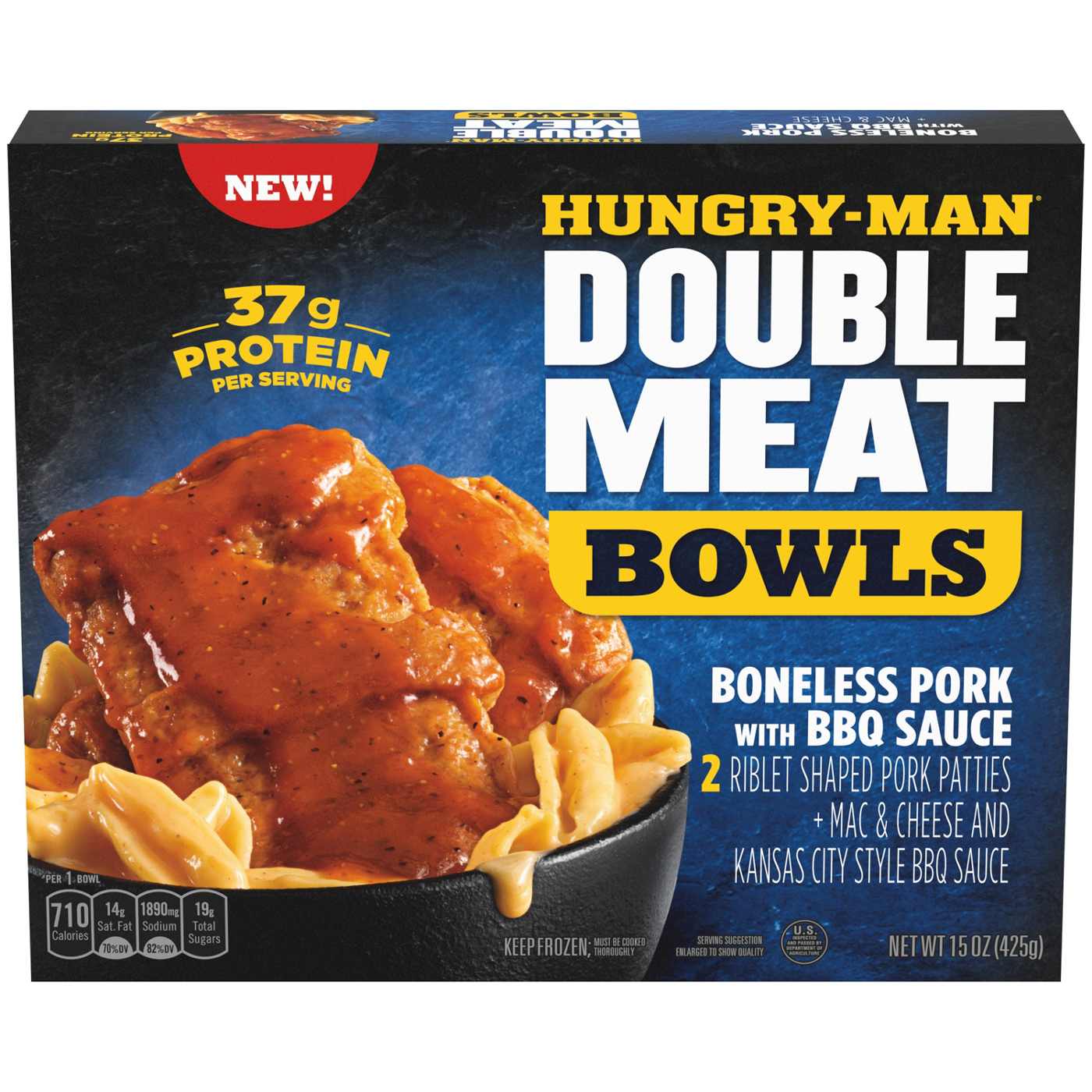 Hungry Man Double Meat Bowls Boneless Pork with BBQ Sauce; image 1 of 7