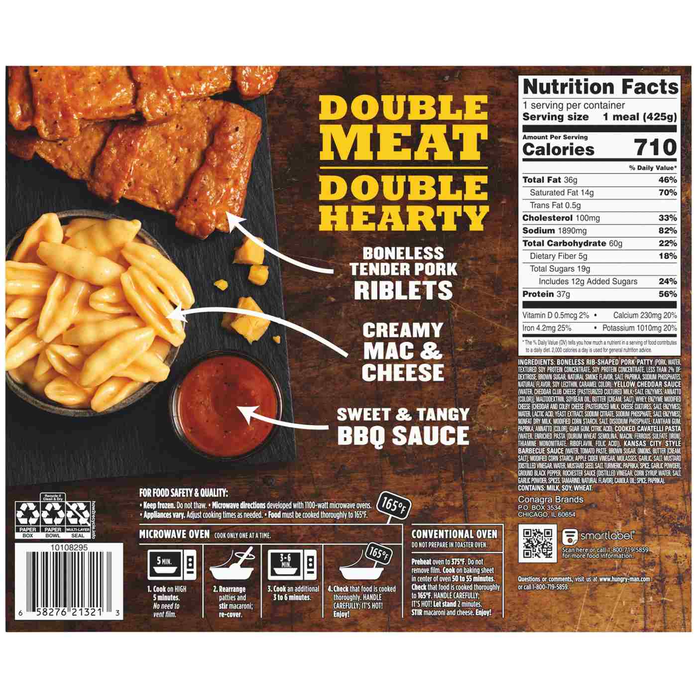 Hungry Man Double Meat Bowls Boneless Pork with BBQ Sauce - Shop ...