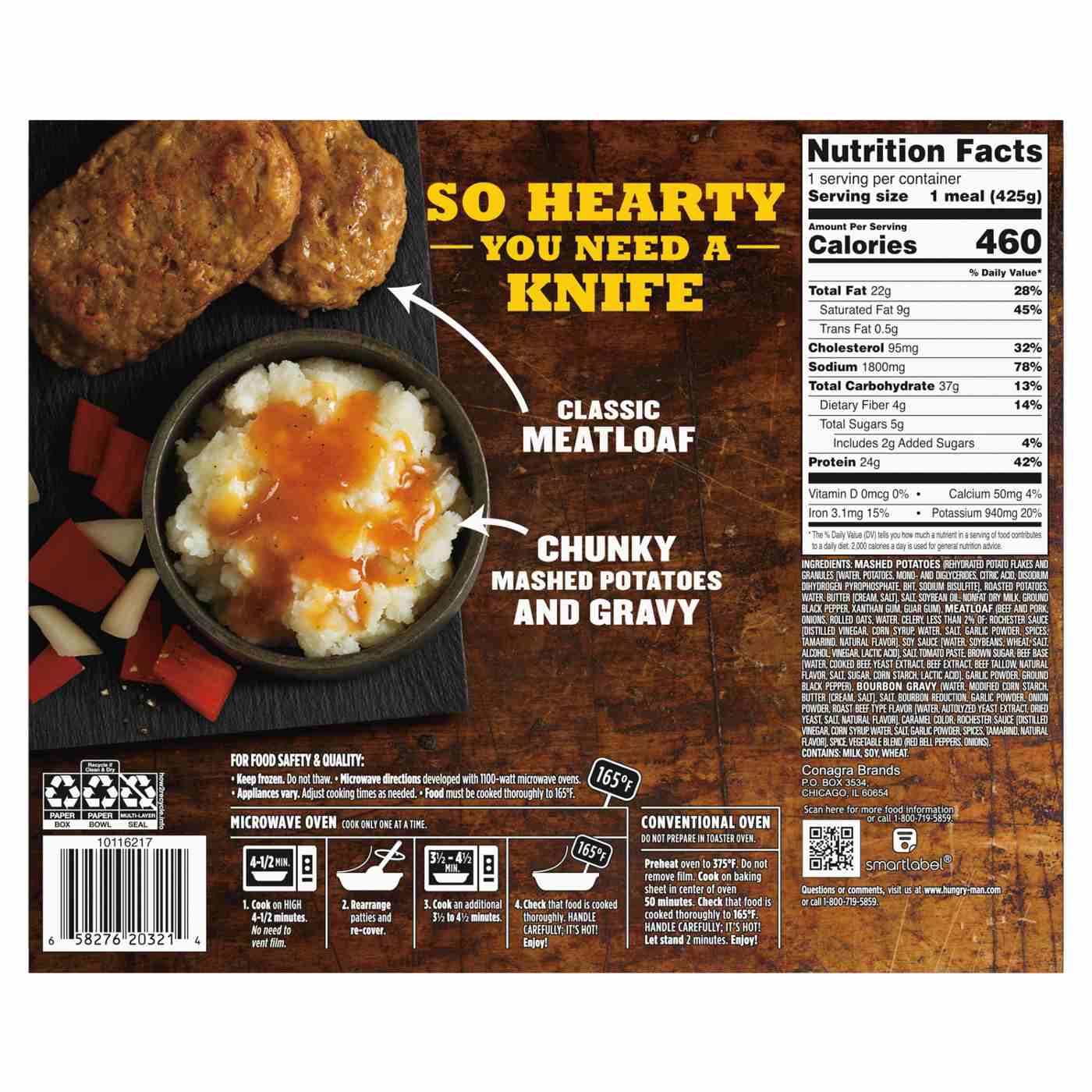 Hungry Man Double Meat Bowls Classic Meatloaf Shop Entrees & sides at