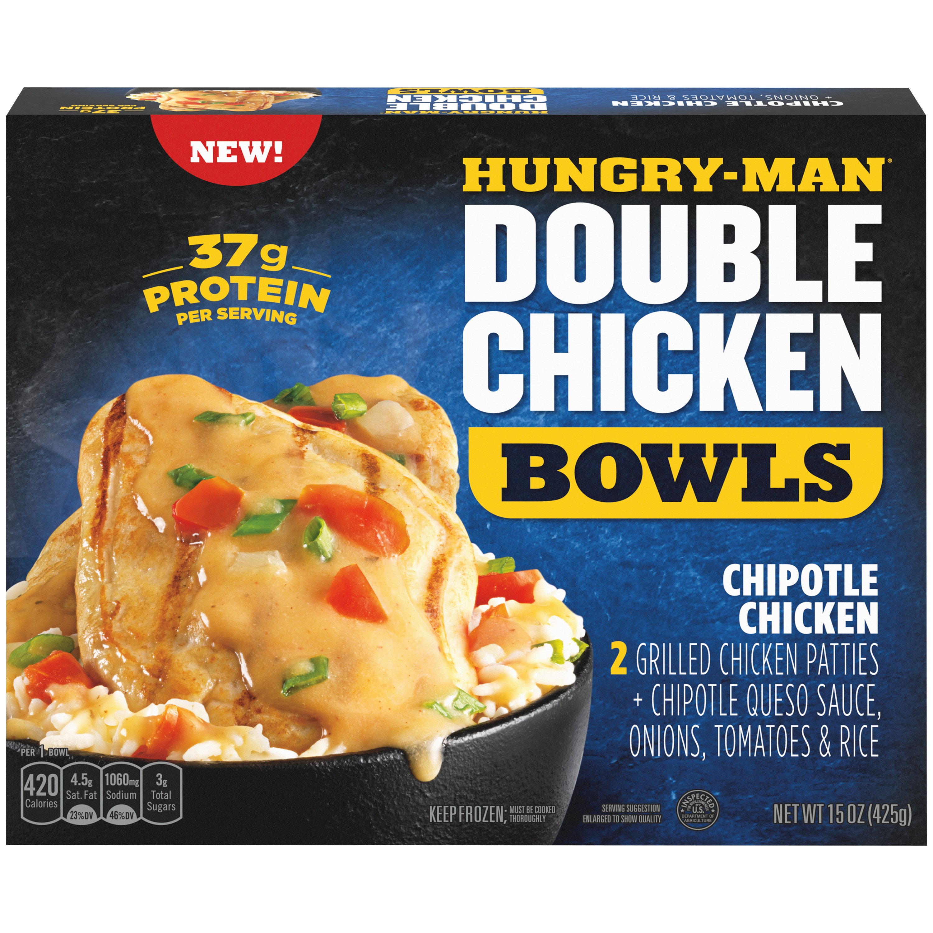 Hungry Man Double Chicken Bowls Chipotle Chicken Shop Entrees & sides