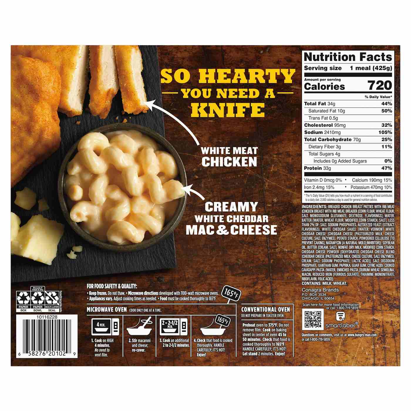 Hungry-Man Double Chicken Bowls Boneless Fried Chicken Patties Frozen Meal; image 6 of 7