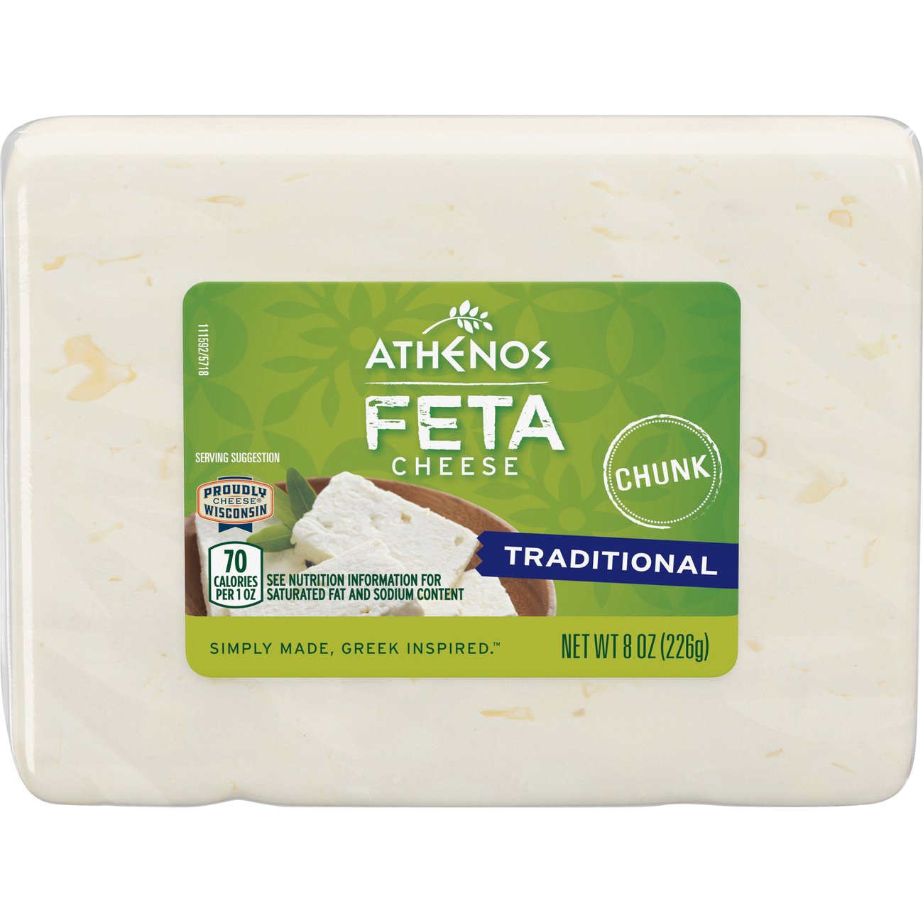 Athenos Traditional Feta Cheese, 8 oz