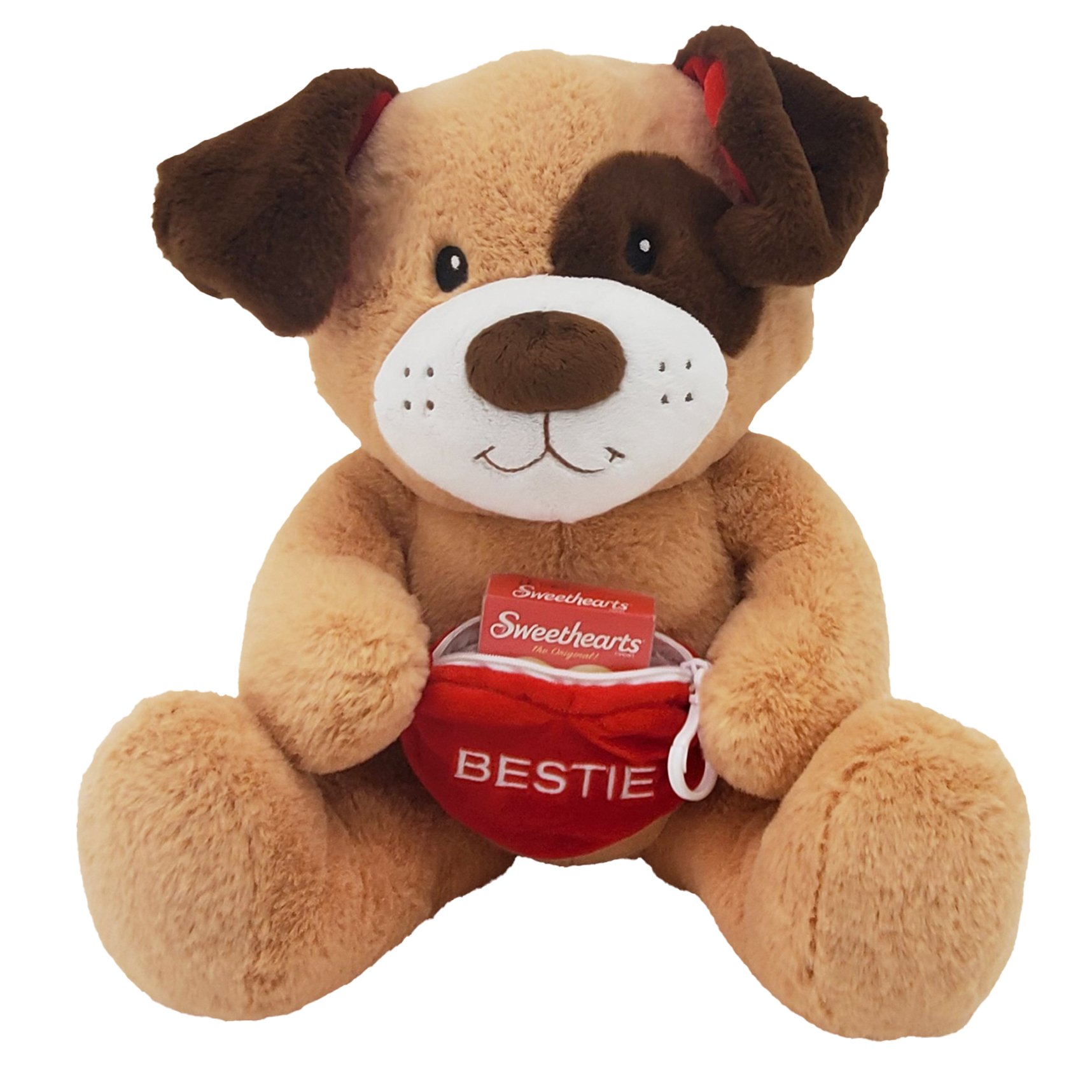 Animal Adventure Buddy Bestie Valentine Puppy Plush with Sweetheart