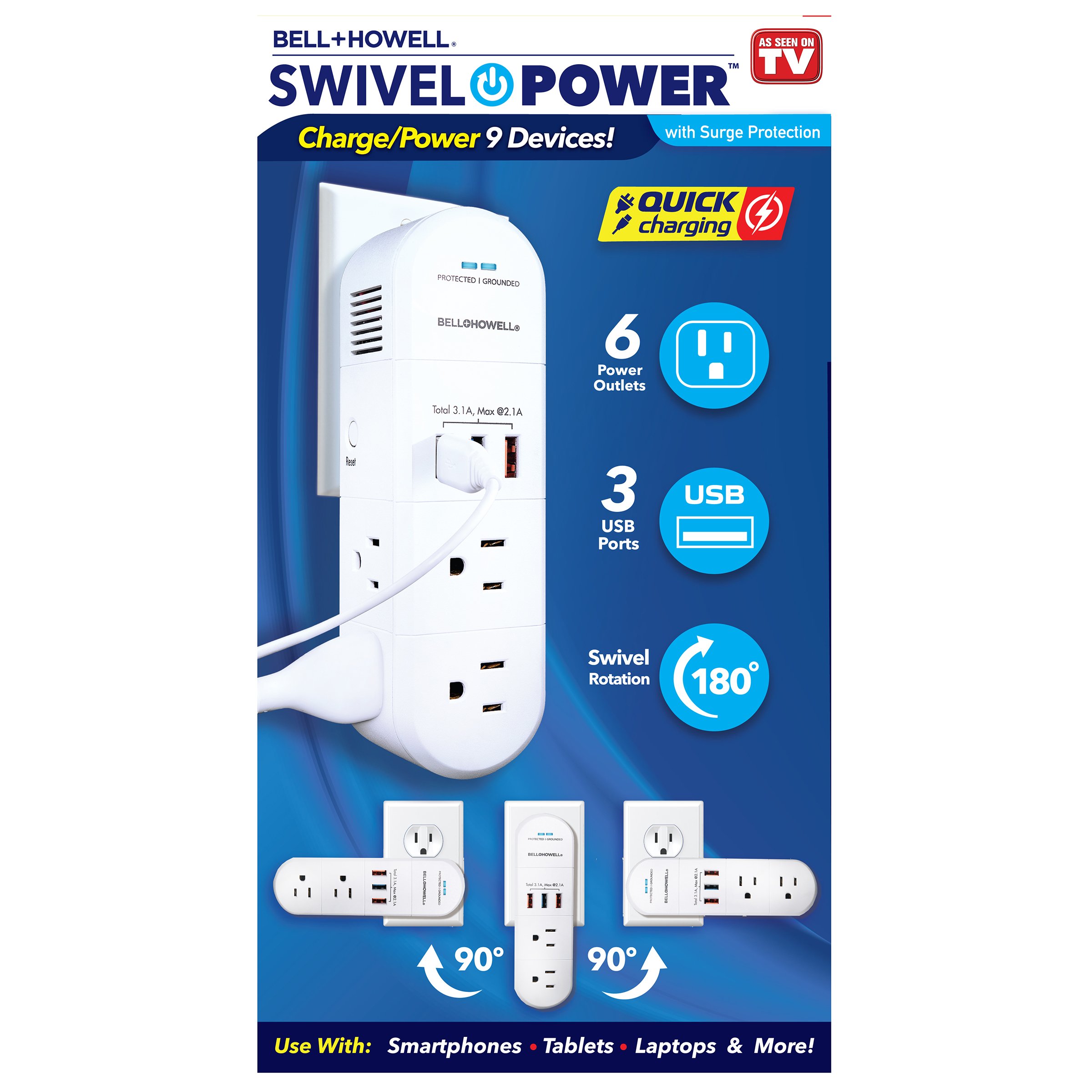 Bell + Howell Swivel Power Adapter with Surge Protection - Shop ...