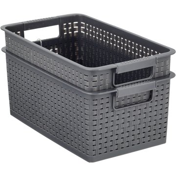 Destination Holiday Small Woven Storage Containers – Gray, 2 pk