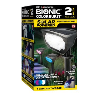 Bell & Howell Bionic Color Burst Solar Powered Outdoor Lights, 2 pk