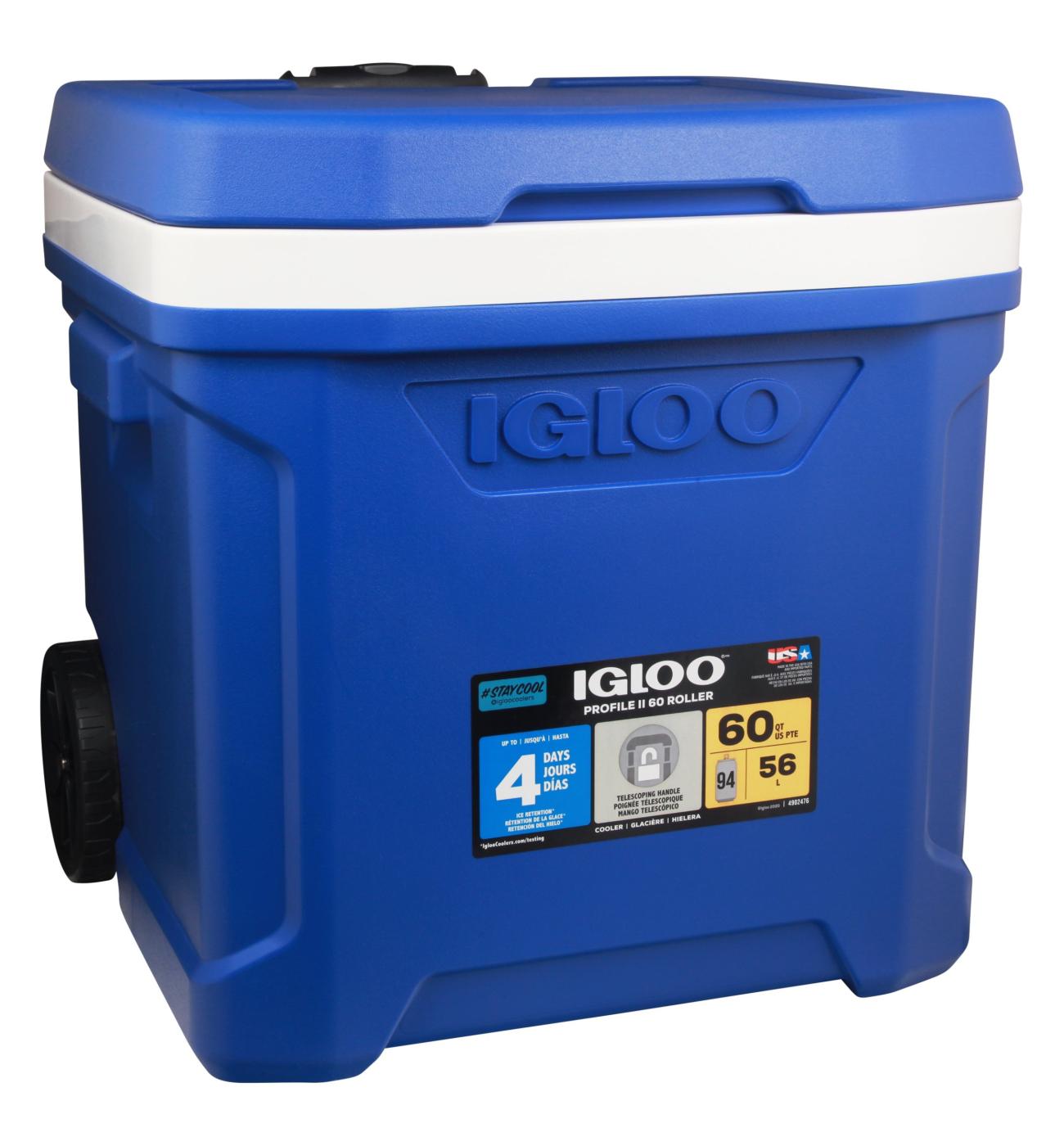 Igloo Profile II Hard Side Roller Cooler Blue Shop Coolers & ice