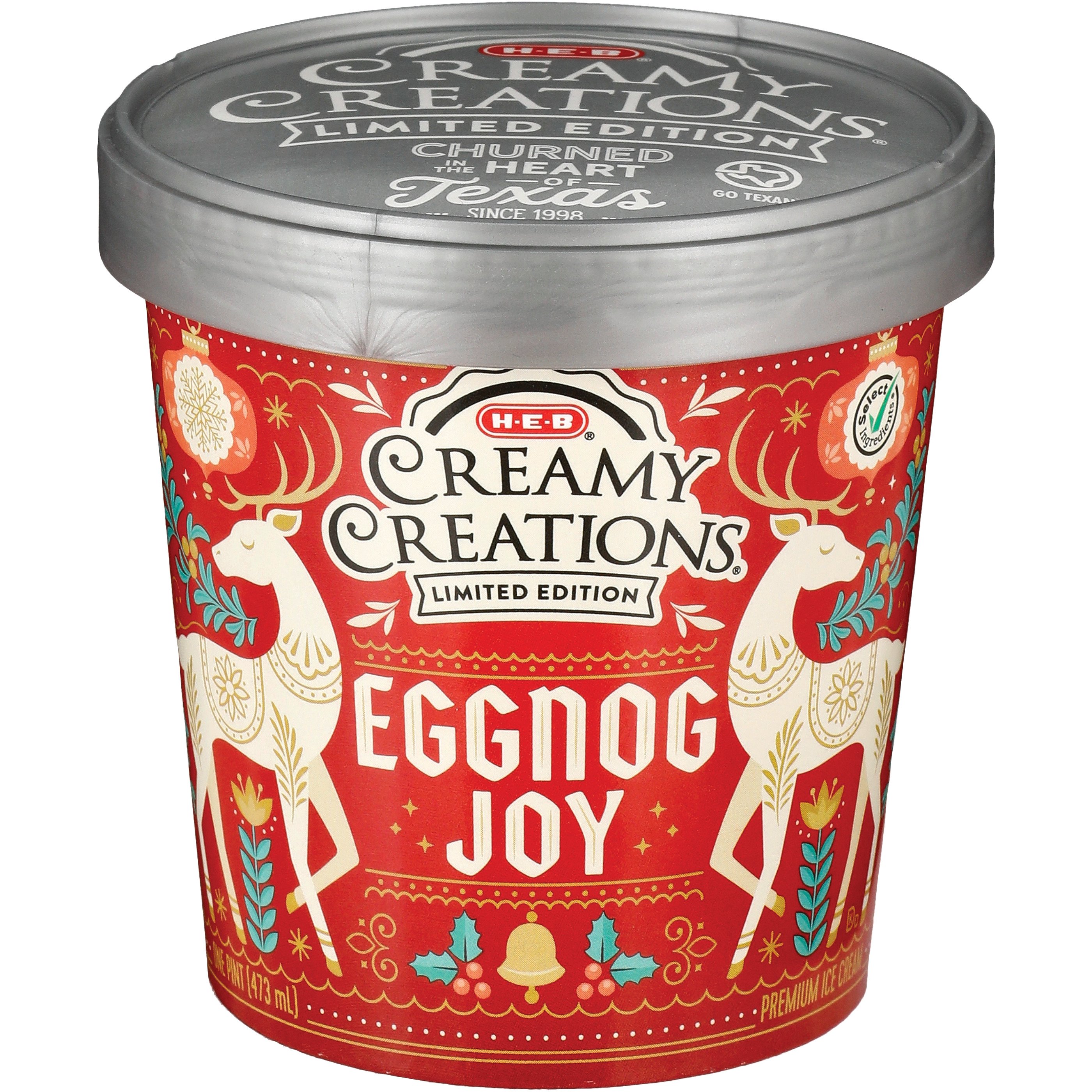 H-E-B Creamy Creations Eggnog Joy Ice Cream - Shop Ice Cream At H-E-B