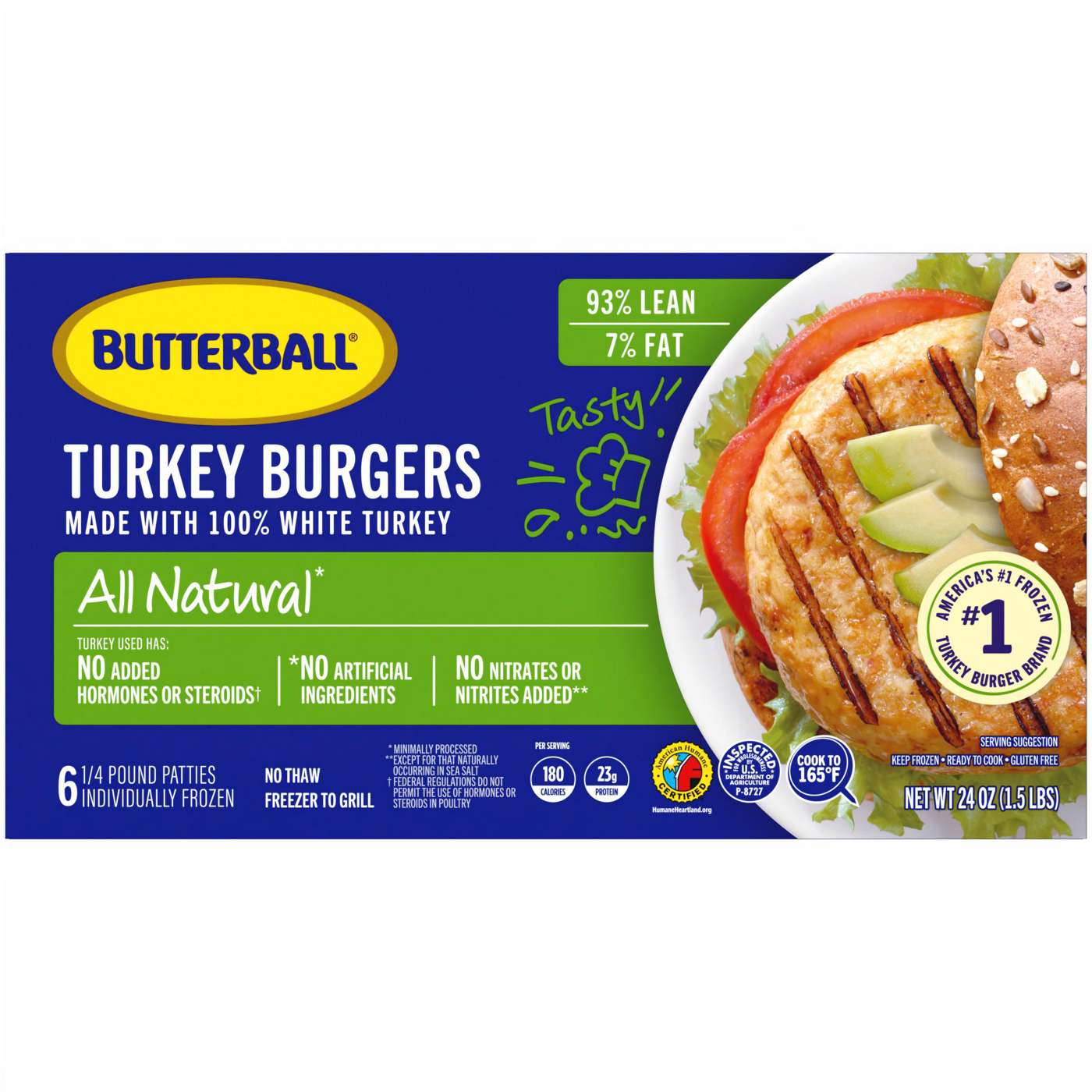 Butterball Frozen All Natural White Meat Turkey Burgers; image 3 of 6